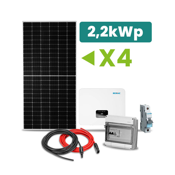 Kit Fotovoltaico Monofásico ON-GRID Hibrído (Alta Voltagem) 2,2kWp