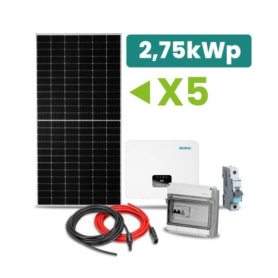 Kit Fotovoltaico Monofásico ON-GRID Hibrído (Alta Voltagem) 2,75kWp