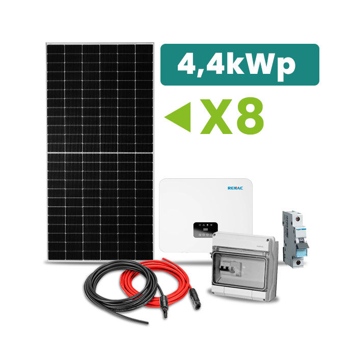 Kit Fotovoltaico Monofásico ON-GRID Hibrído (Alta Voltagem) 4,4kWp