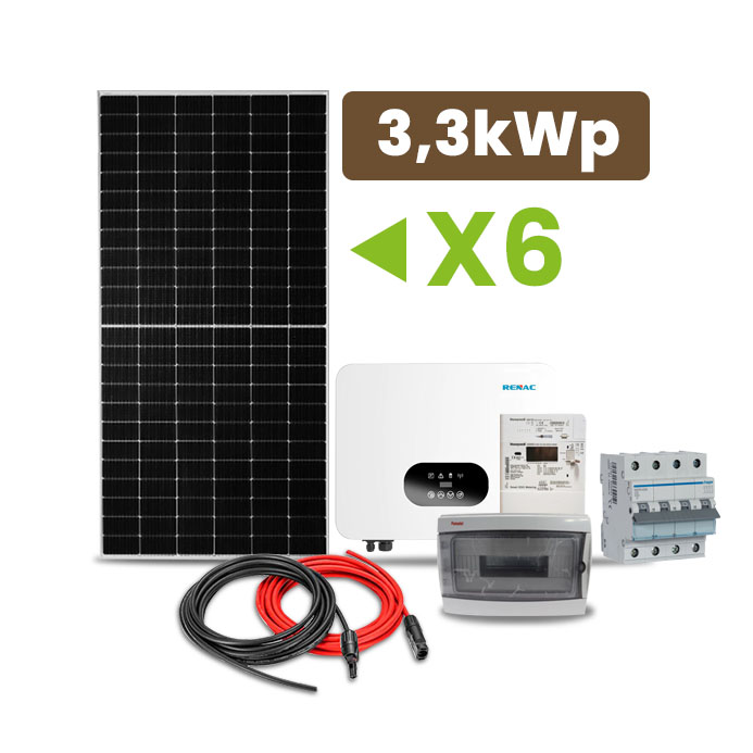 Kit Fotovoltaico Trifásico ON-GRID Hibrído (Alta Voltagem) 3,3kWp