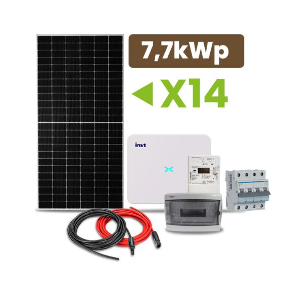 Kit Fotovoltaico Trifásico ON-GRID Hibrído (Alta Voltagem) 7,7kWp