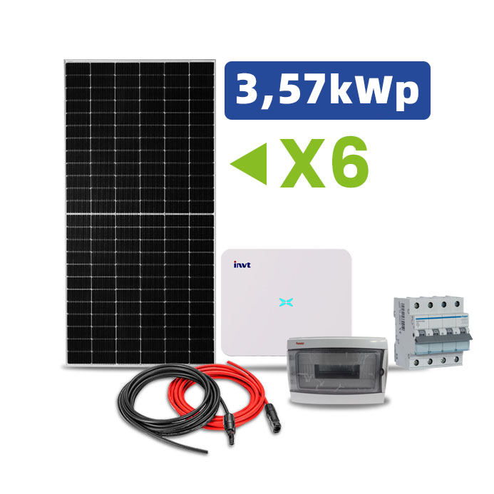 Conjunto fotovoltaico trifasico 6 paineis inversor