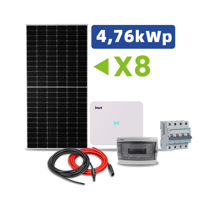 Conjunto fotovoltaico trifásico 8 painéis inversor